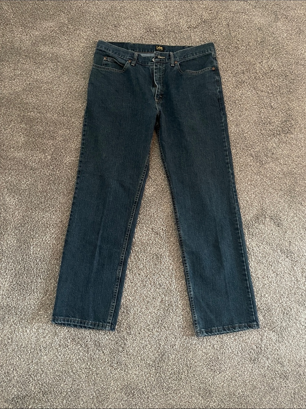 Lee Men's Straight Jeans in Dark Blue Wash